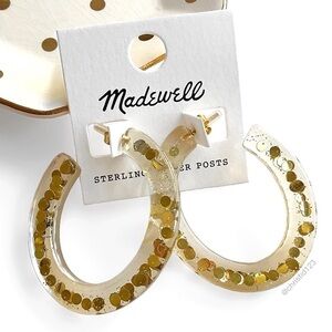 Madewell Paillette Resin Oval Hoop Earrings